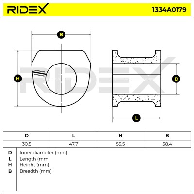 Lagerung, Stabilisator RIDEX 1334A0179 1334A0179 - foto 6
