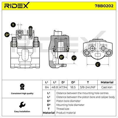Bremssattel RIDEX 78B0202 78B0202 - foto 4