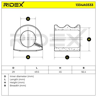 Lagerung, Stabilisator RIDEX 1334A0333 1334A0333 - foto 5