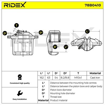 Bremssattel RIDEX 78B0410 78B0410 - foto 6