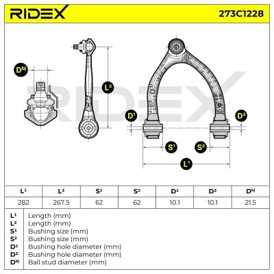 Querlenker RIDEX 273C1228 273C1228 - foto 6