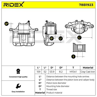 Bremssattel RIDEX 78B1923 78B1923 - foto 3