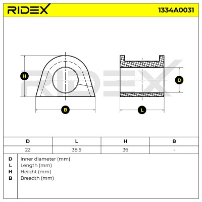 Lagerung, Stabilisator RIDEX 1334A0031 1334A0031 - foto 6
