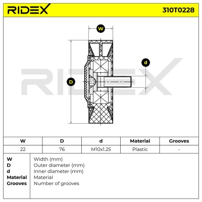 Spannarm Keilrippenriemen RIDEX 310T0228 310T0228 - foto 6
