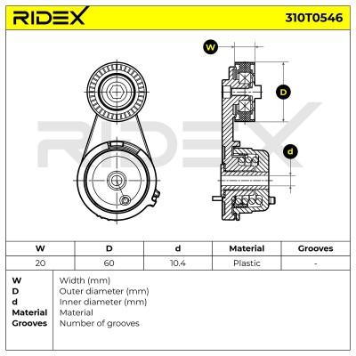 Spannarm Keilrippenriemen RIDEX 310T0546 310T0546 - foto 6