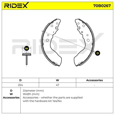 Bremsbeläge Satz RIDEX 70B0267 70B0267 - foto 5