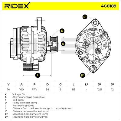 Generator RIDEX 4G0189 4G0189 - foto 7