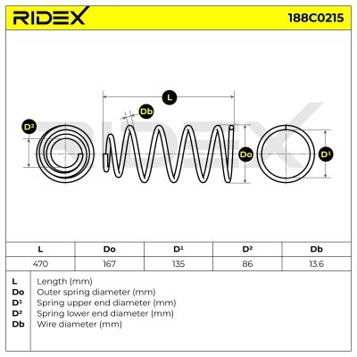 Fahrwerksfeder RIDEX 188C0215 188C0215 - foto 5