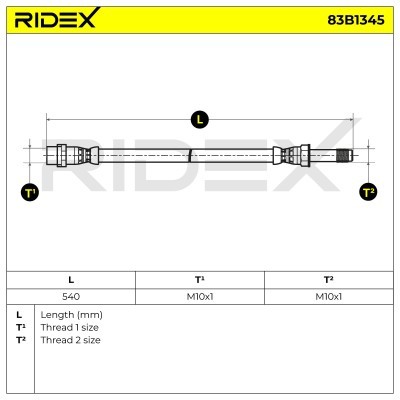 Bremsschlauch RIDEX 83B1345 83B1345 - foto 6