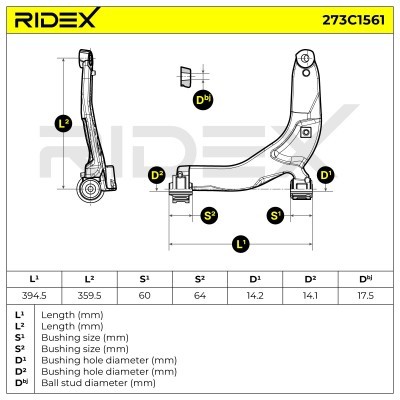 Querlenker RIDEX 273C1561 273C1561 - foto 8