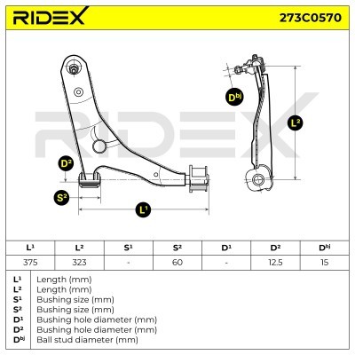 Querlenker RIDEX 273C0570 273C0570 - foto 5