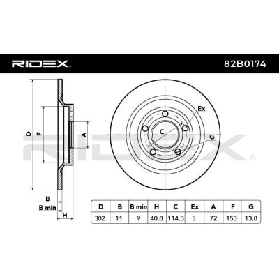 Bremsscheibe RIDEX 82B0174 82B0174 - foto 6