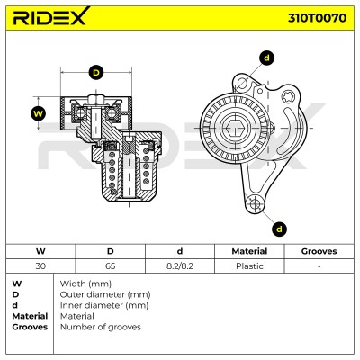 Spannarm Keilrippenriemen RIDEX 310T0070 310T0070 - foto 6