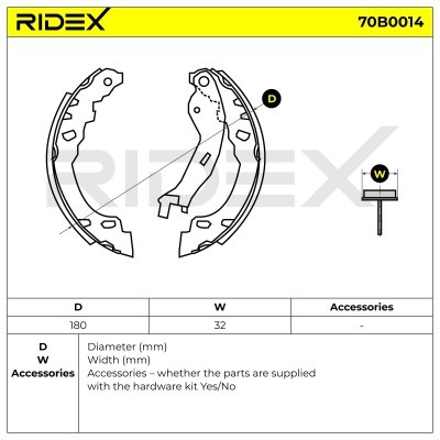 Bremsbeläge Satz RIDEX 70B0014 70B0014 - foto 5