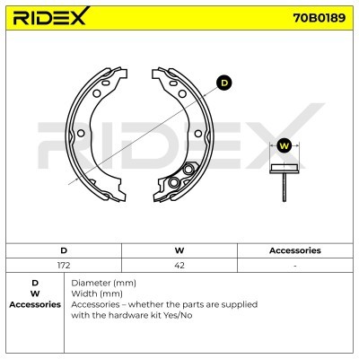 Bremsbeläge Satz RIDEX 70B0189 70B0189 - foto 3