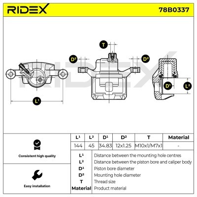 Bremssattel RIDEX 78B0337 78B0337 - foto 5