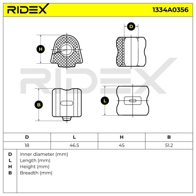 Lagerung, Stabilisator RIDEX 1334A0356 1334A0356 - foto 6