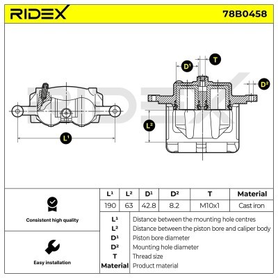 Bremssattel RIDEX 78B0458 78B0458 - foto 5