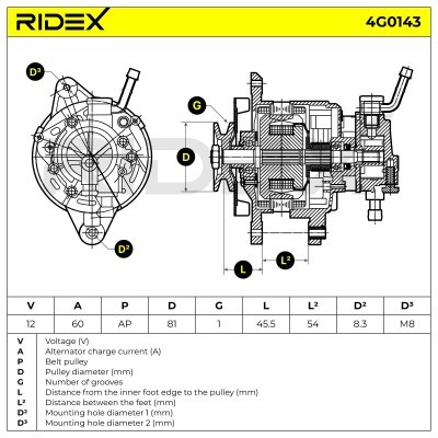 Generator RIDEX 4G0143 4G0143 - foto 6