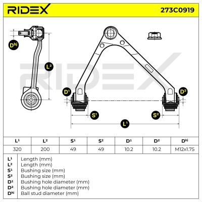 Querlenker RIDEX 273C0919 273C0919 - foto 5