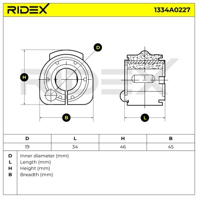 Lagerung, Stabilisator RIDEX 1334A0227 1334A0227 - foto 5