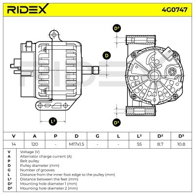 Generator RIDEX 4G0747 4G0747 - foto 7
