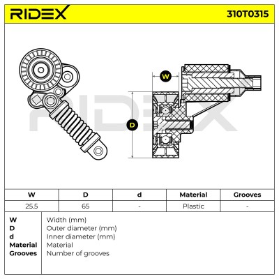 Spannarm Keilrippenriemen RIDEX 310T0315 310T0315 - foto 6