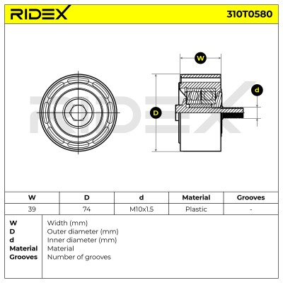 Spannarm Keilrippenriemen RIDEX 310T0580 310T0580 - foto 6