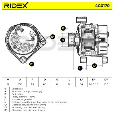 Generator RIDEX 4G0170 4G0170 - foto 5