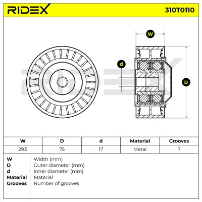 Spannarm Keilrippenriemen RIDEX 310T0110 310T0110 - foto 6