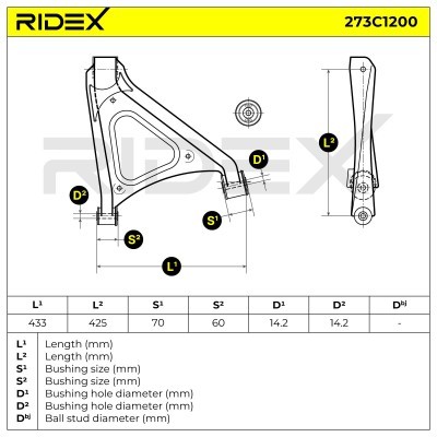 Querlenker RIDEX 273C1200 273C1200 - foto 6