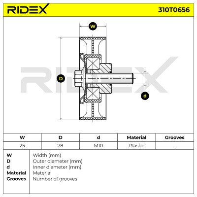 Spannarm Keilrippenriemen RIDEX 310T0656 310T0656 - foto 6