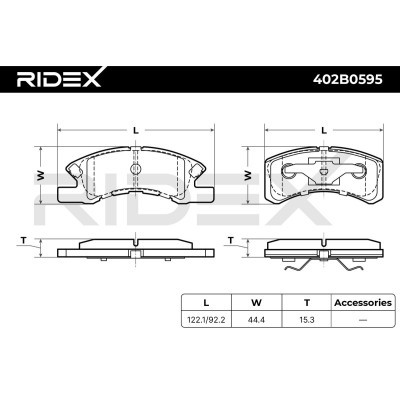 Bremsbeläge Satz RIDEX 402B0595 402B0595 - foto 8