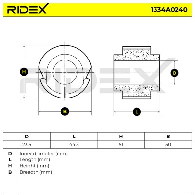 Lagerung, Stabilisator RIDEX 1334A0240 1334A0240 - foto 6