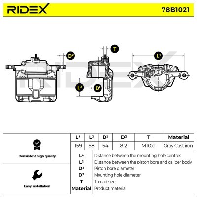 Bremssattel RIDEX 78B1021 78B1021 - foto 5