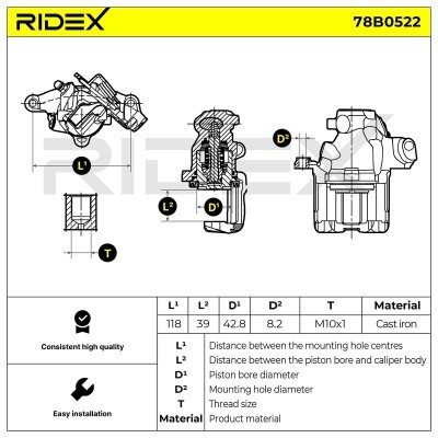 Bremssattel RIDEX 78B0522 78B0522 - foto 7