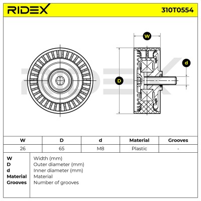 Spannarm Keilrippenriemen RIDEX 310T0554 310T0554 - foto 5