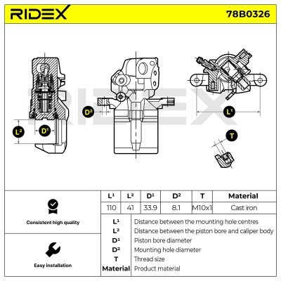 Bremssattel RIDEX 78B0326 78B0326 - foto 6