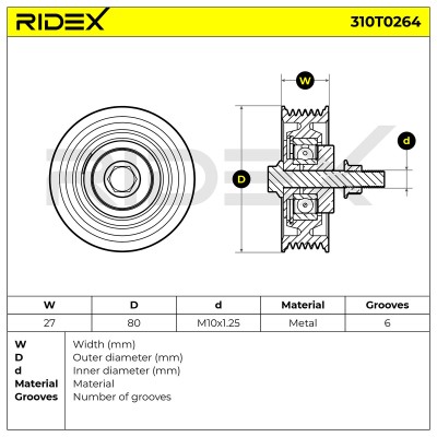 Spannarm Keilrippenriemen RIDEX 310T0264 310T0264 - foto 5