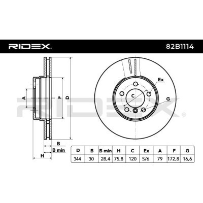 Bremsscheibe RIDEX 82B1114 82B1114 - foto 3