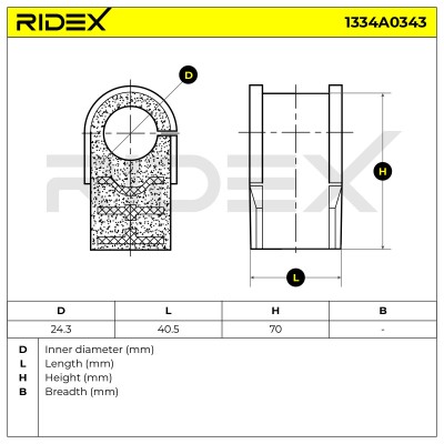 Lagerung, Stabilisator RIDEX 1334A0343 1334A0343 - foto 4