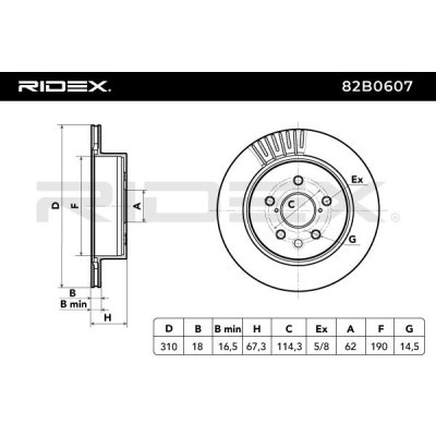 Bremsscheibe RIDEX 82B0607 82B0607 - foto 3