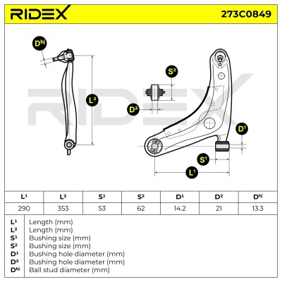 Querlenker RIDEX 273C0849 273C0849 - foto 6