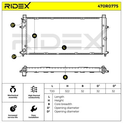 Kühler, Motorkühlung RIDEX 470R0775 470R0775 - foto 5