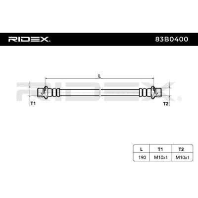 Bremsschlauch RIDEX 83B0400 83B0400 - foto 4