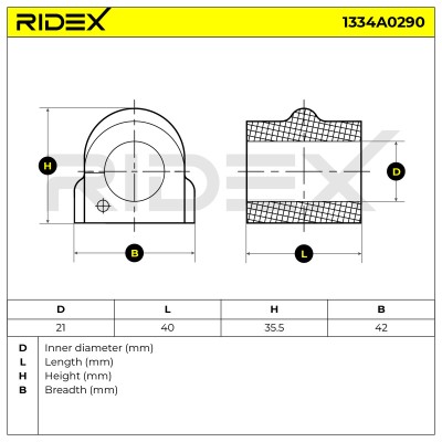 Lagerung, Stabilisator RIDEX 1334A0290 1334A0290 - foto 4