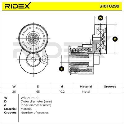 Spannarm Keilrippenriemen RIDEX 310T0299 310T0299 - foto 6