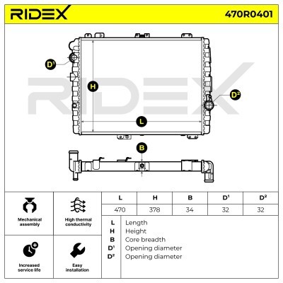 Kühler, Motorkühlung RIDEX 470R0401 470R0401 - foto 5