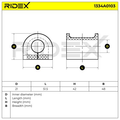 Lagerung, Stabilisator RIDEX 1334A0103 1334A0103 - foto 6