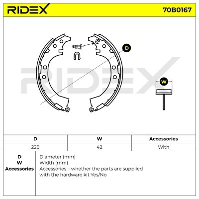 Bremsbeläge Satz RIDEX 70B0167 70B0167 - foto 3